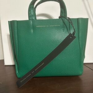 NWT Ampersand As Apostrophe Emerald Green Leather Micro Tote Crossbody Bag